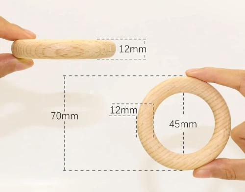 RUBY Handmade suzete din lemn lucrate manual 7 cm 8 bucăți