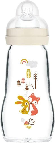 MAM Feel Good sticlă de sticlă 260 ml 2 m+ tetină 2