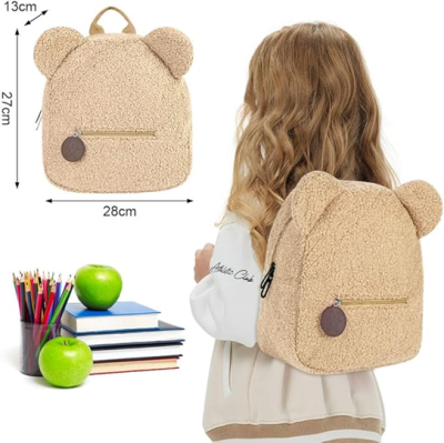 Rucsac din blană pentru copil preșcolar 28x27cm