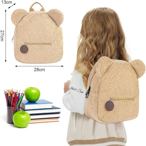 Rucsac din blană pentru copil preșcolar 28x27cm