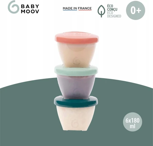 BABYMOOV Babybols recipiente 6 x 180 ml ECO bio-material