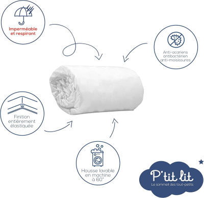 P'TIT LIT protecție impermeabilă pentru saltea 70x140 antiacarieni