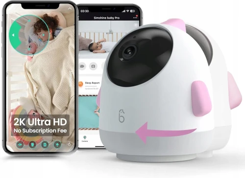 SIMSHINE Baby Pro cameră video pentru bebeluși 2K FHD + suport
