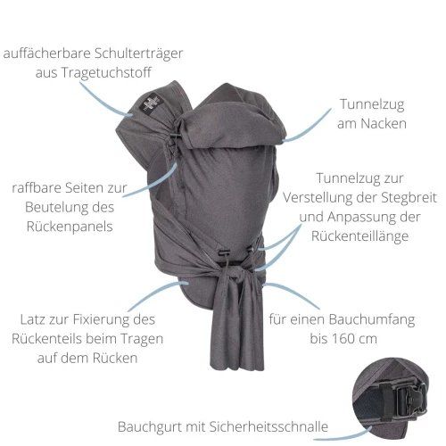 HOPPEDIZ hop-tye buckle marsupiu ergonomic 0-30 luni