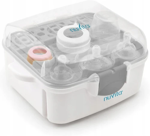 NUVITA 1085 sterilizator cu microunde pentru 3 biberoane și accesorii