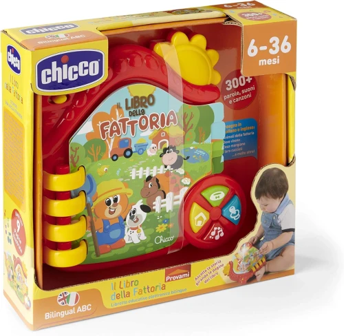 CHICCO Fermă electronică carte educativă LIMBA ENGLEZĂ și ITALIANĂ