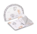 SET PENTRU CĂRUCIOR MUSLINĂ TEDDY GRI