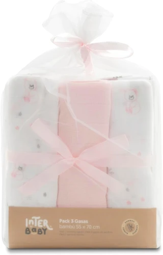 INTERBABY scutece din bambus pentru schimbat, 55 x 70 cm, set 3 bucăți