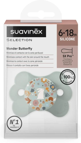 SUAVINEX Wonder Butterfly suzetă liniștitoare 6-18 luni silicon SX PRO