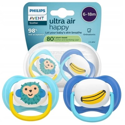 PHILIPS AVENT Ultra Air Happy suzete x 2 6-18 luni