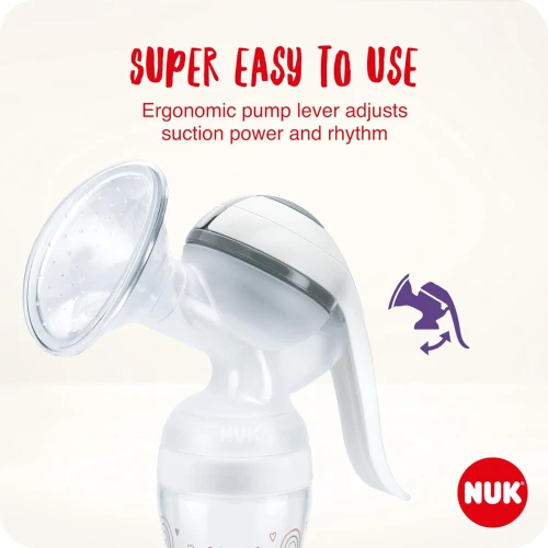 NUK pompă de sân manuală + set biberoane Perfect Match 150ml