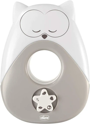 CHICCO Sweet Lights lampă de veghe cu melodii și sunete BUFNIȚĂ 13,5 x 18 cm