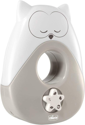 CHICCO Sweet Lights lampă de veghe cu melodii și sunete BUFNIȚĂ 13,5 x 18 cm