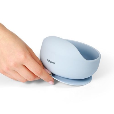 Bol din silicon cu ventuză 1481/01 - Albastru pentru copii