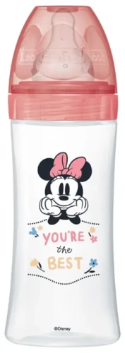 DODIE sticlă 330 ml tetină 3 debit rapid 6 luni+ DISNEY MINNIE