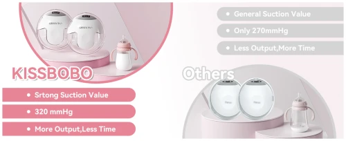 KISSBOBO HANDS-FREE pompă de sân dublă 4 moduri fără BPA