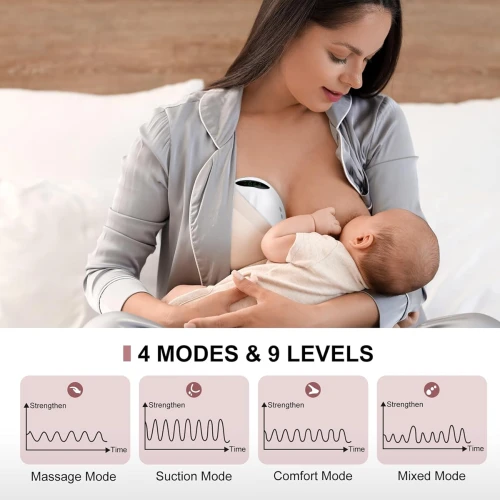 BAEMEE pompă de sân dublă hands free 4 moduri BPA free LED