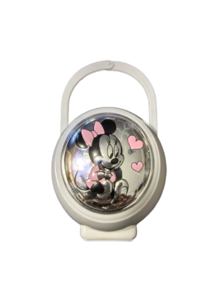 VALENTI DISNEY Minnie cutie pentru suzetă + lanț cu strat PVD (argint)