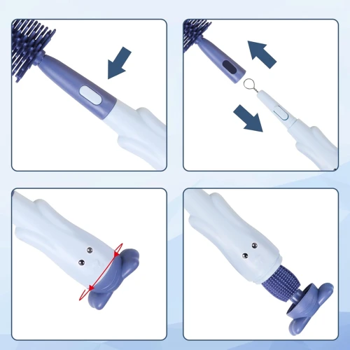 ABIRDON 3în1 perii din silicon pentru curățarea sticlelor, tetinelor, paielor 28cm