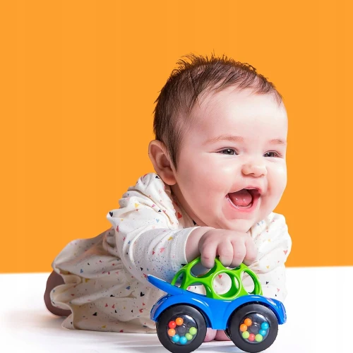 BRIGHT STARTS Oball Rattle & Roll mașinuță cu zornăitoare