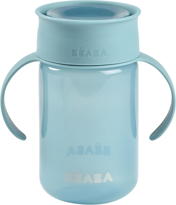Cana de antrenament BEABA, cană anti-vărsare 360° 340 ml 12 luni+