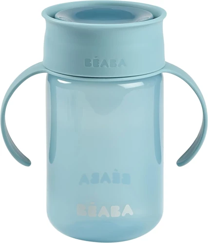 Cana de antrenament BEABA, cană anti-vărsare 360° 340 ml 12 luni+
