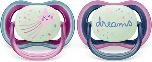 PHILIPS AVENT Ultra Air Night suzete x 2 6-18 luni STRĂLUCESC ÎN ÎNTUNERIC