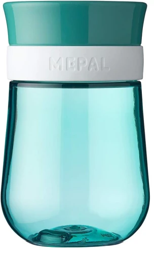 Cana de antrenament MEPAL, cană anti-vărsare cu gură 360 de grade, 300 ml, 9 luni+