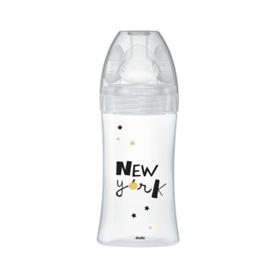 DODIE Sensation+ NEW YORK sticlă de sticlă 270 ml 0-6 luni tetină 2 debit mediu