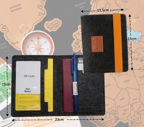LEYMOON ORGANIZER ETUI pentru documente și card de vaccinare