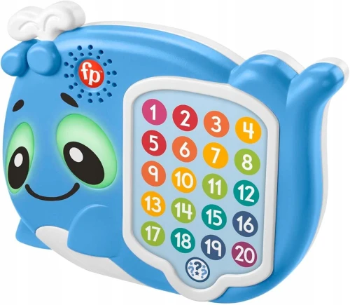 FISHER-PRICE balenă interactivă lumini 120 melodii fraze limba GERMANĂ