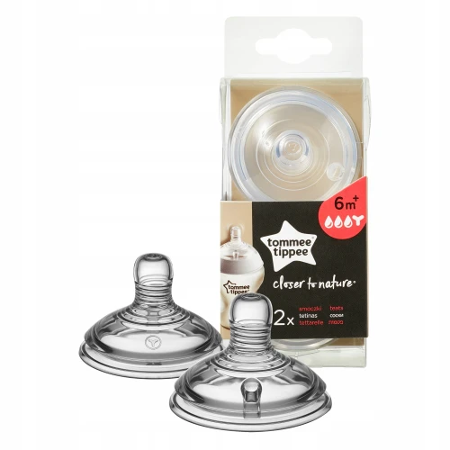 TOMMEE TIPPEE tetină pentru biberon CLOSER TO NATURE 6luni+ x2