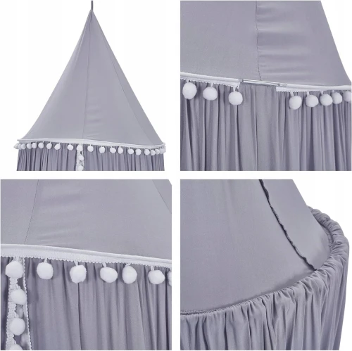 BALDACHIN pe cadru cu pompoane 240cm
